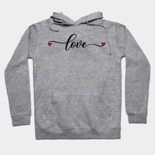 Valentine's Day Gift - Handwritten Love Logo Design Hoodie